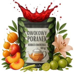Owocowy poranek 50 g - herbata owocowa miechunka brzoskwinia agrest lilia