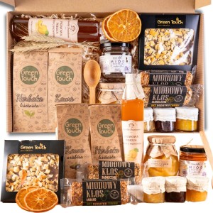 Mega zestaw prezentowy duży kosz box polski herbata kawa miód syrop cytryny