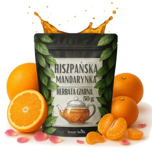 Hiszpańska mandarynka 50 g herbata czarna  pomarańcza płatki róży oryginalna