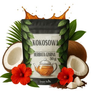 Kokosowa 50 g - herbata czarna wiórki kokosowe kwiat granatu aromatyczna