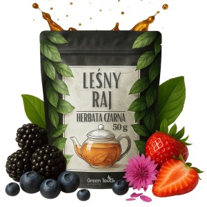 Leśny raj 50 g- herbata czarna assam jeżyna jagoda poziomka limonka premium