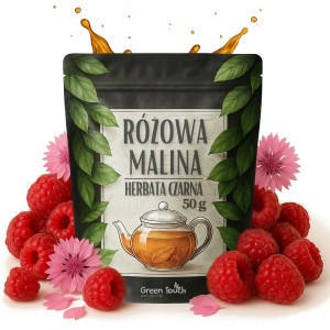 Różowa malina 50 g - herbata czarna bławatek różowy malina liofilizowana