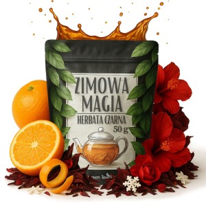 Zimowa magia 50 g - herbata czarna świąteczna z pomarańczą hibiskus śnieżynki