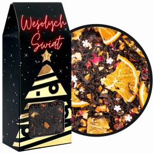 Herbata czarna świąteczna w pudełku Zimowy czas cukrowe płatki śniegu 60 g