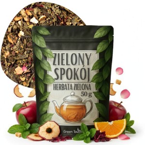 Zielony spokój 50 g herbata zielona melisa jabłko hibiskus pomarańcza róża