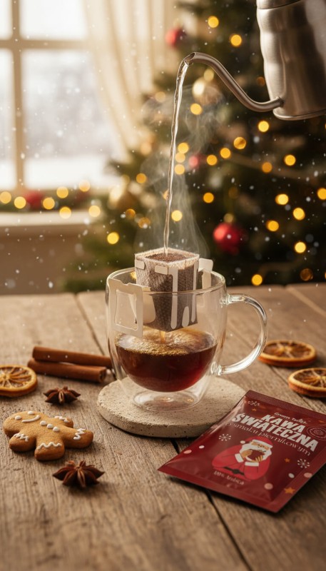 Drip bag kawa mielona świąteczna o smaku piernikowym 10 g w saszetkach (2).jpeg