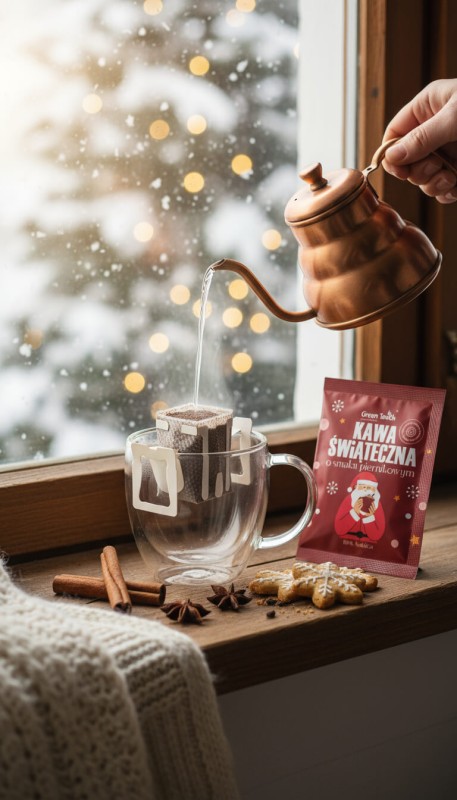 Drip bag kawa mielona świąteczna o smaku piernikowym 10 g w saszetkach (3).jpeg