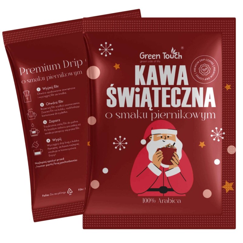 Drip bag kawa mielona świąteczna o smaku piernikowym 10 g w saszetkach (3).jpg