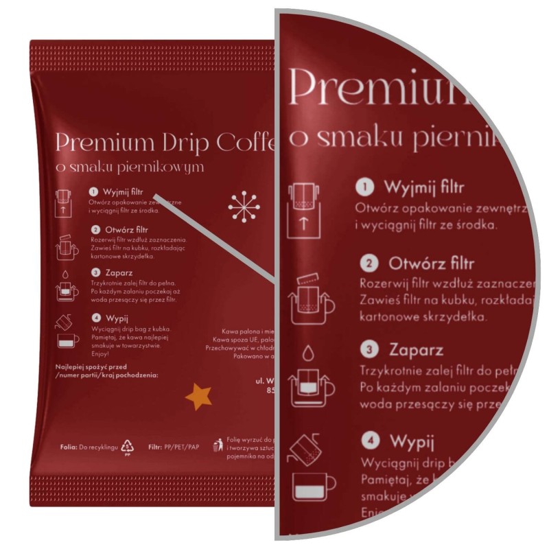 Drip bag kawa mielona świąteczna o smaku piernikowym 10 g w saszetkach (4).jpg