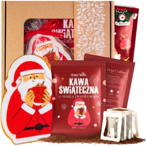 Zestaw prezentowy upominek świąteczny na mikołajki kawa piernik herbata box prezent dla pracowników