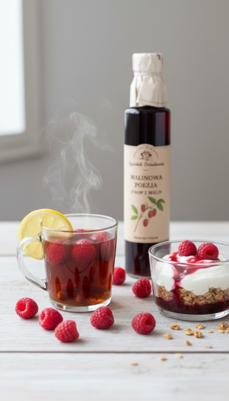 SYROP MALINOWY NATURALNY Z MALIN 315 g aromatyczny dodatek do herbaty (1).jpeg