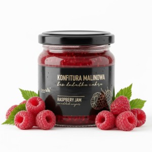 Konfitura malinowa bez cukru z malin 190 g naturalna intensywna premium