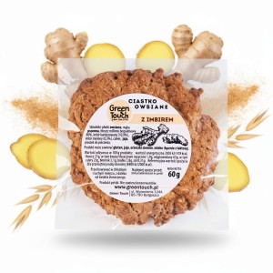 Ciastko imbirowe 60 g kruche ciastka zdrowe słodycze płatki owsiane prezent