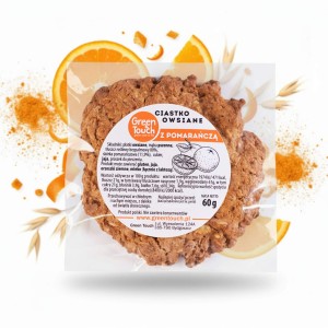 Ciastko pomarańczowe 60 g kruche ciastka zdrowe słodycze płatki owsiane