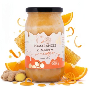 Miód z pomarańczą i imbirem liofilizowane 0,9 kg pomarańcze z imbirem