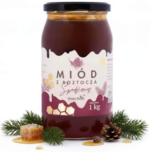 Miód spadziowy iglasty 1 kg polski ze spadzi iglastej miody z Roztocza