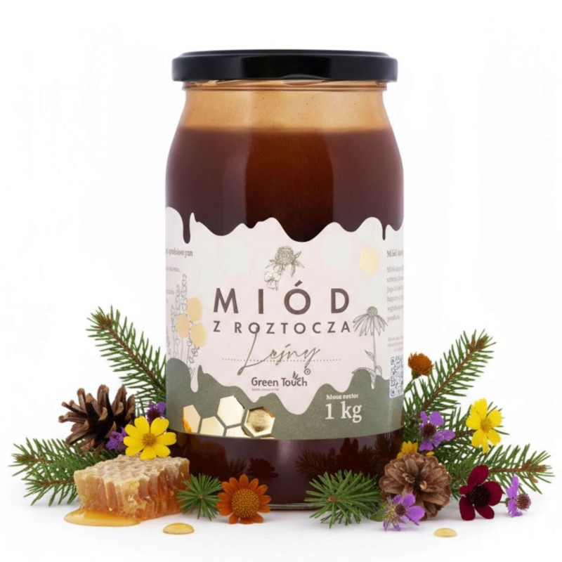 MIÓD LEŚNY nektarowo spadziowy 1 kg spadź liściasta MIODY Z ROZTOCZA.jpg