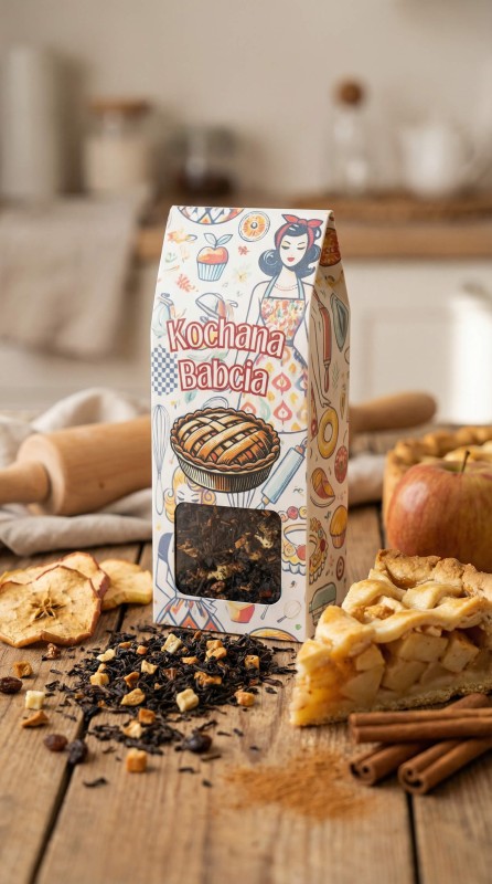 PREZENT NA DZIEŃ BABCI herbata czarna szarlotka w pudełku z nadrukiem 60 g.jpeg