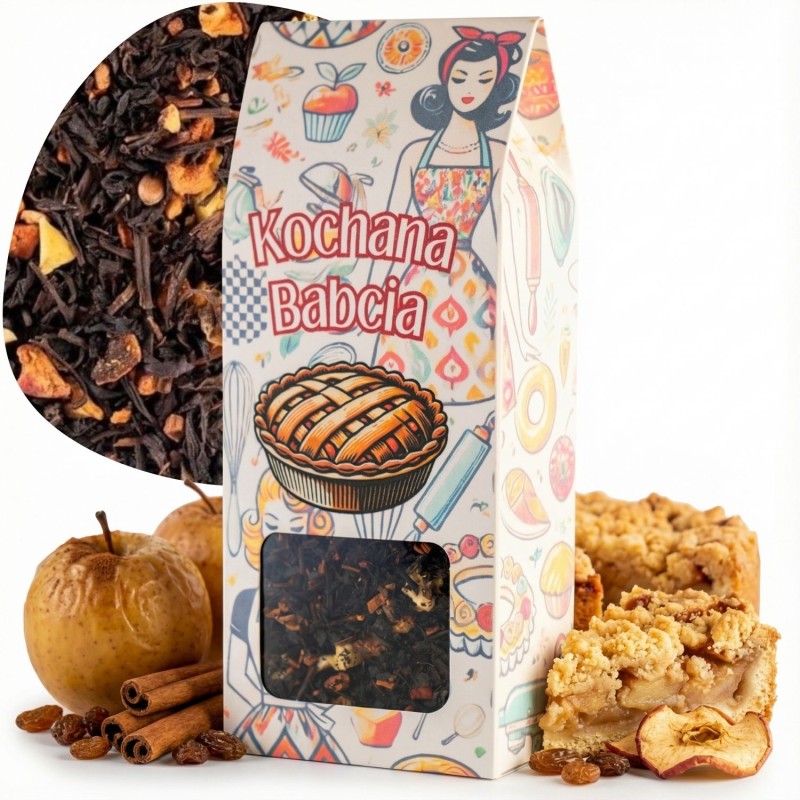PREZENT NA DZIEŃ BABCI herbata czarna szarlotka w pudełku z nadrukiem 60 g.jpg