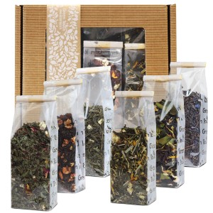 Zestaw herbat liściastych na prezent w pudełku 6 sztuk