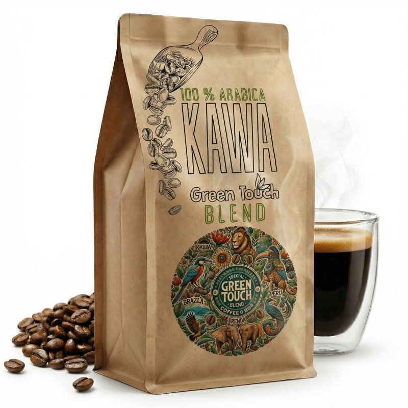 Kawa ziarnista Green Touch Blend 100% arabica Brazylia, Uganda, Peru, Honduras 250 g.jpeg
