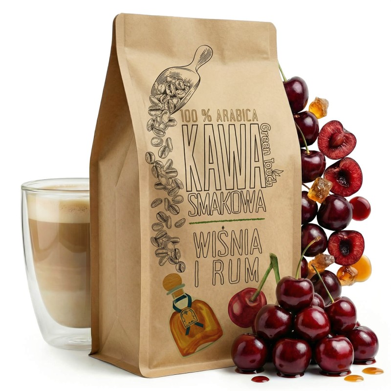Kawa smakowa wiśnie w rumie wiśnia i rum 1 kg.jpg