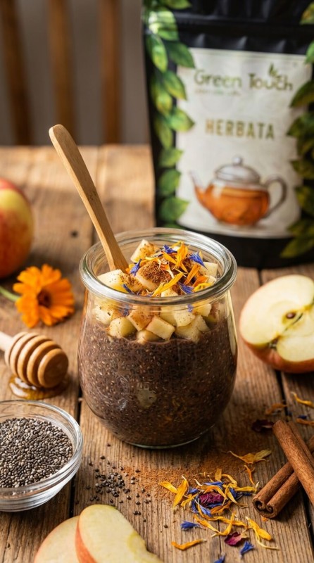 Herbata zielona Poranna Aura 50 g jabłko suszone, nagietek z bławatkiem (1).jpg