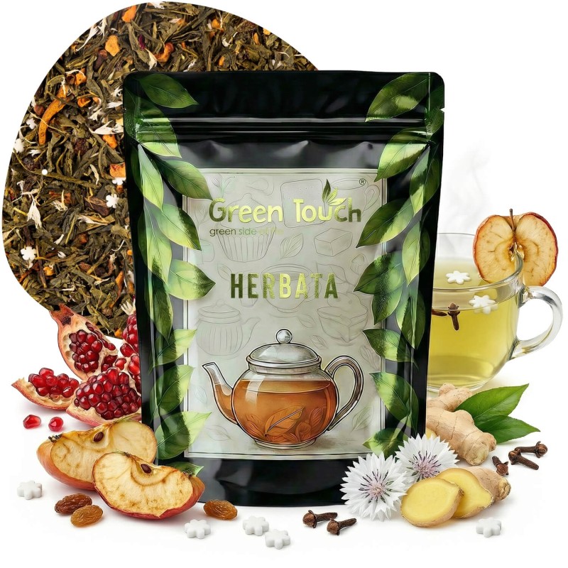 Herbata zielona Świąteczna Radość 50 g z jabłkiem pieczonym i goździkiem świąteczna.jpg