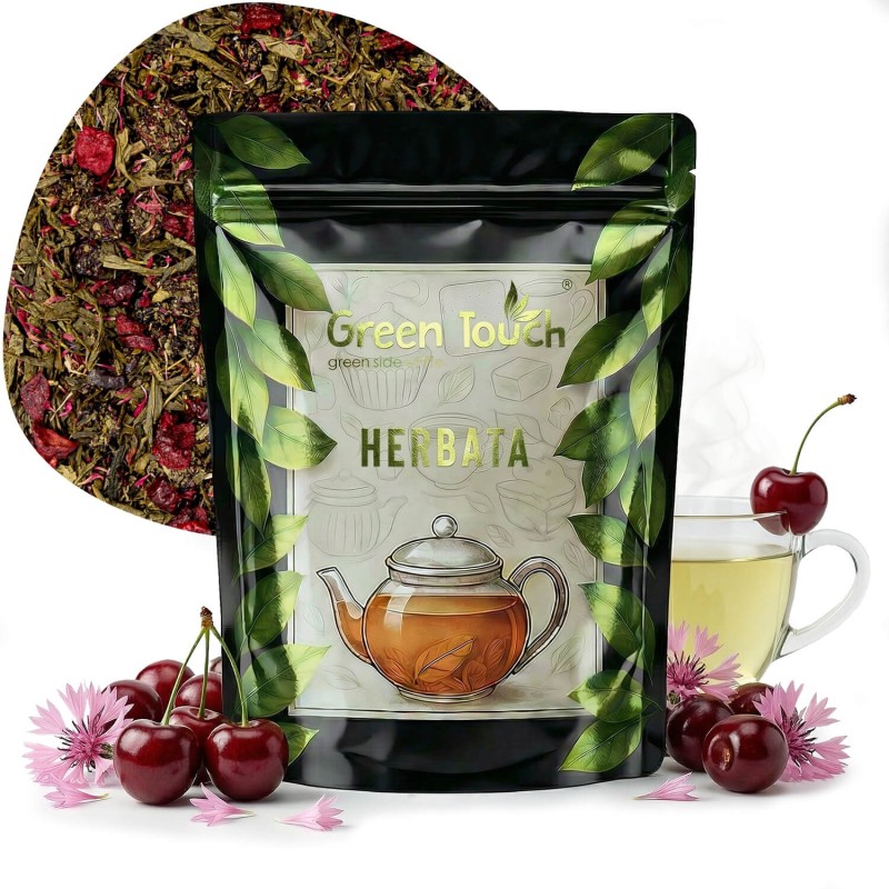 Herbata zielona Kwitnąca Wiśnia 50 g Sencha z wiśnią i nutą kwiatów.jpg