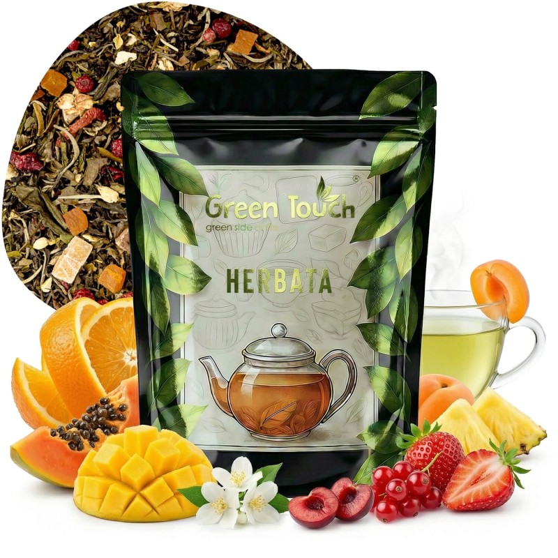 Herbata zielona Biała Perła 50 g herbata premium z papają, porzeczką i nutą pomarańczy.jpg