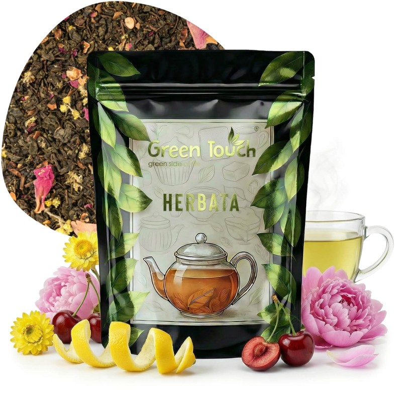 Herbata zielona Dzień Dobry 50 g z cytryną, wiśnią i nutą piwonii.jpg