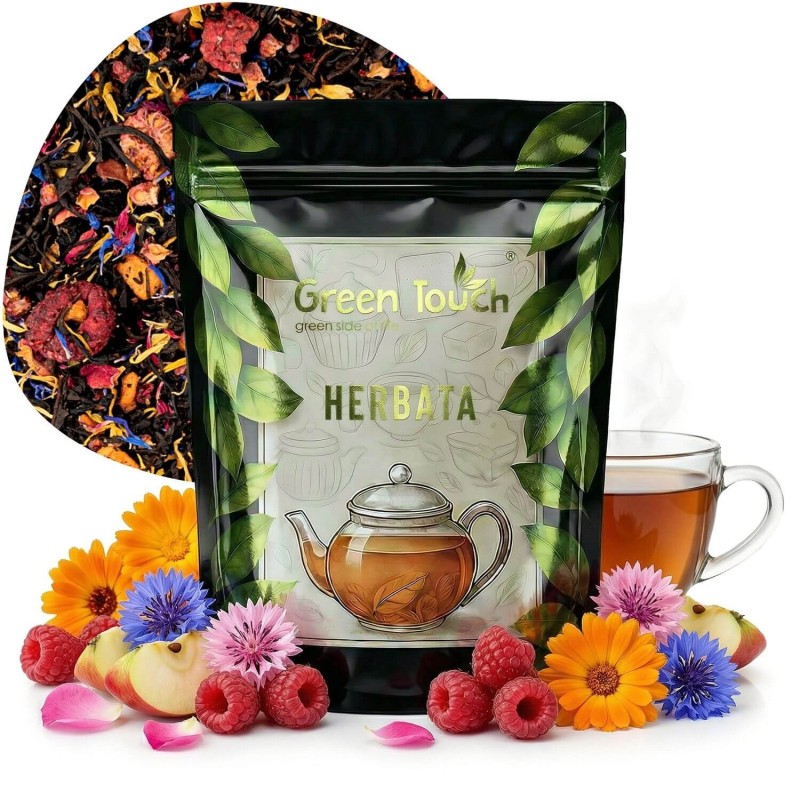 Herbata czarna Słodka Malinka 50 g jabłko malina róża bławatek Ceylon.jpg