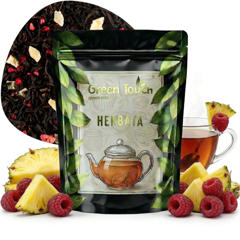 Herbata czarna Malinowe Słońce 50 g ananas, malina liofilizowana malinowa.jpg