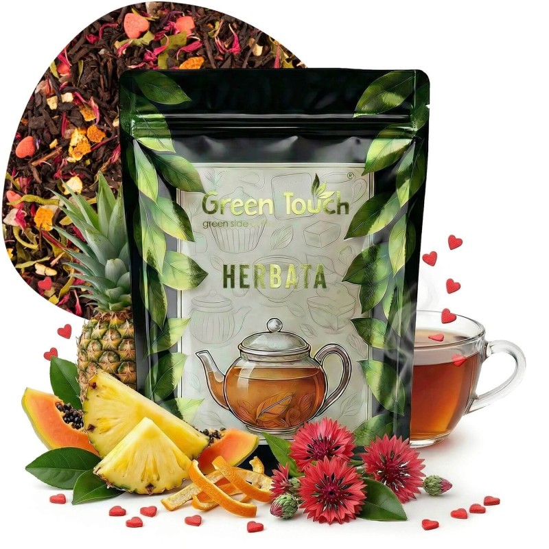 Herbata czarna Kwiat Kobiecości 50 g ananas papaja pomarańcza bławatek na Dzień Kobiet Walentynki upominek.jpg