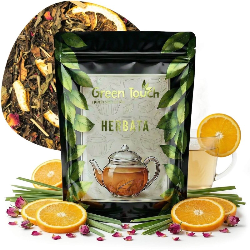 Róża z Pomarańczą 50 g herbata biała liściasta Pai Mu Tan z płatkami róż, pomarańczą i trawą cytrynową.jpg
