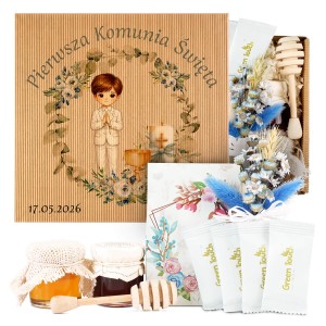Podziękowania, prezent I komunia, chrzest, baby shower - zestaw prezentowy, upominek