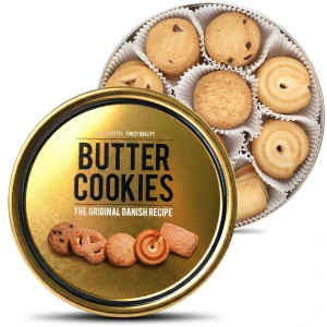 Ciastka maślane 454 g w dużej ozdobnej puszce zestaw na prezent różne rodzaje kruche