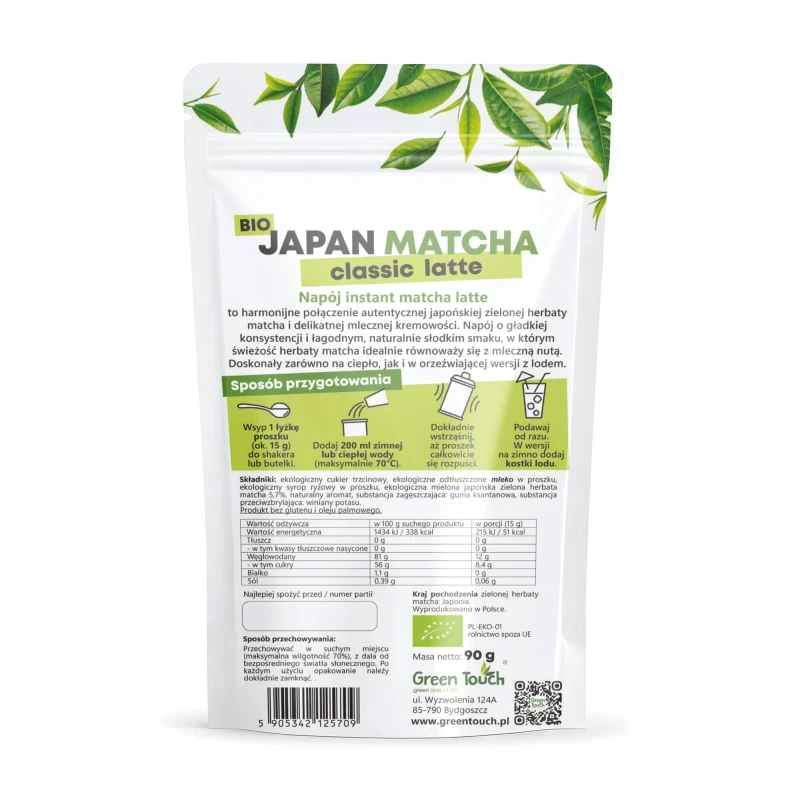 Herbata zielona BIO MATCHA JAPOŃSKA LATTE INSTANT CLASSIC 90 g Green Touch (5).jpg
