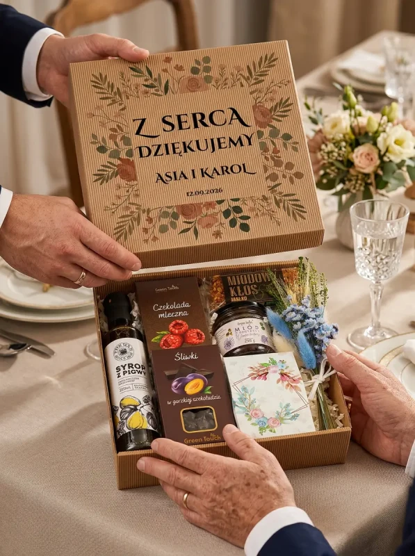 KOSZ PREZENTOWY PODZIĘKOWANIA DLA RODZICÓW CHRZESTNYCH PREZENT ŚLUB NADRUK (6).webp