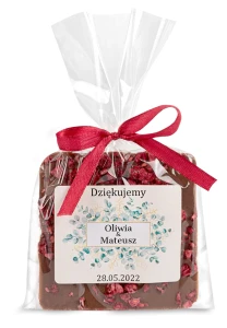 Promocja (krótki termin) - czekoladki z owocami podziękowanie dla gości. Podziękowania czekolada