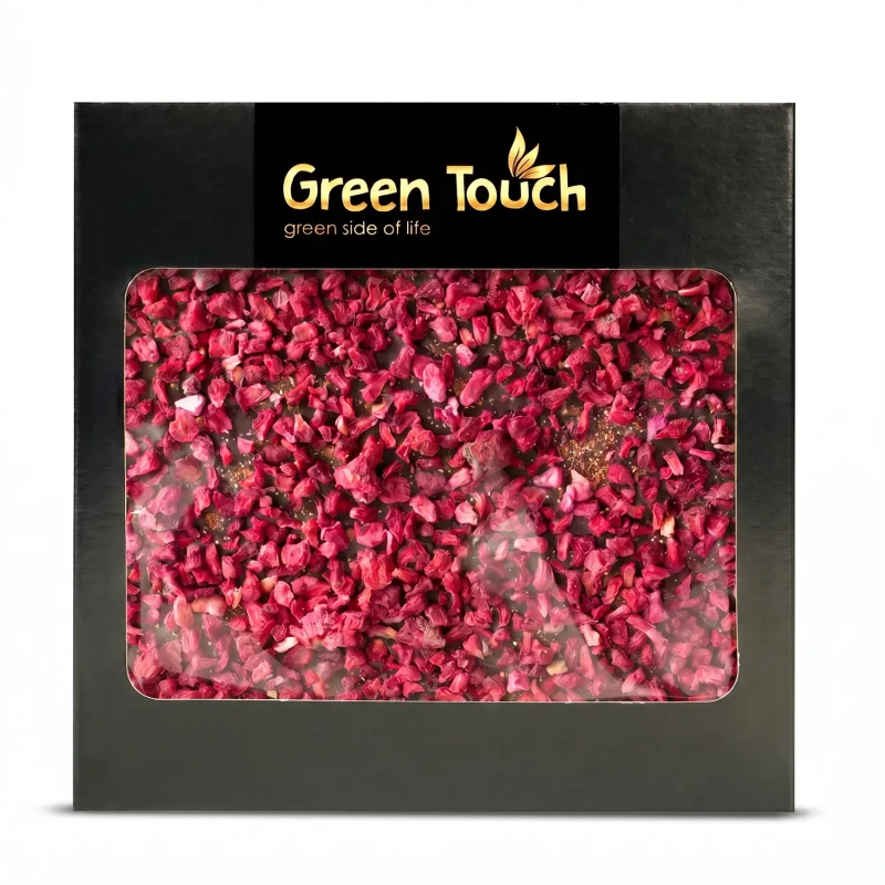 CZEKOLADA GORZKA CIEMNA 72_ Z MALINĄ LIOFILIZOWANĄ CHILLI 85 g Green Touch (4).webp