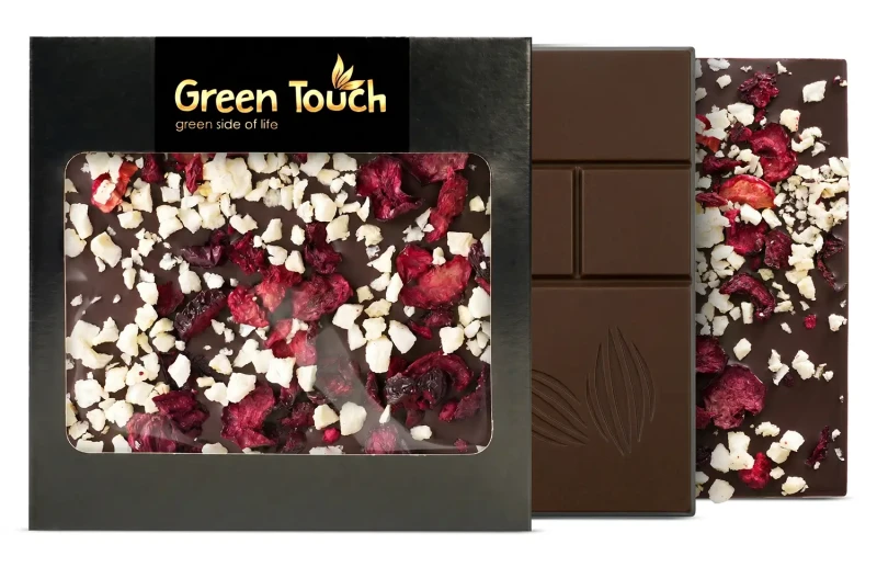 CZEKOLADA CIEMNA 70_ kakao GORZKA OWOCE WIŚNIA I JABŁKO LIOFILIZOWANE 85 g (5).webp