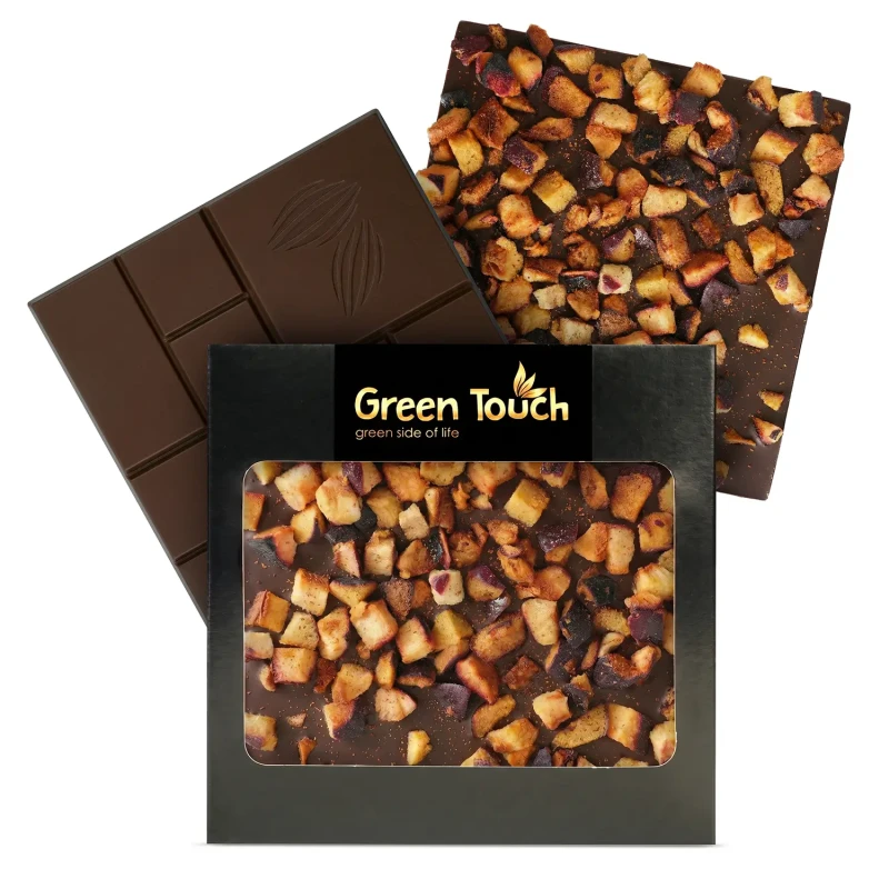 CZEKOLADA GORZKA CIEMNA 70% KAKAO ŚLIWKA I KARDAMON 85 g KRAFT Green Touch (1).webp