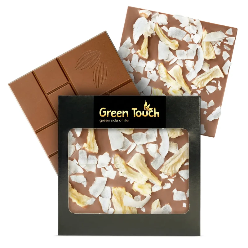 CZEKOLADA MLECZNA ANANAS LIOFILIZOWANY KOKOSOWA 85 g KRAFTOWA Green Touch  (3).webp