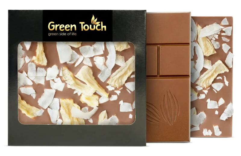 CZEKOLADA MLECZNA ANANAS LIOFILIZOWANY KOKOSOWA 85 g KRAFTOWA Green Touch  (5).webp