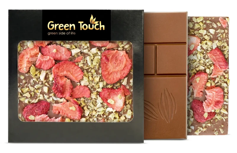 CZEKOLADA MLECZNA TRUSKAWKA LIOFILIZOWANA I KIWI 85 g KRAFTOWA Green Touch  (2).webp