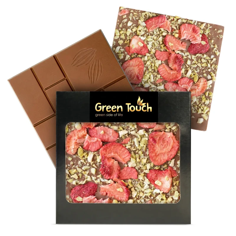 CZEKOLADA MLECZNA TRUSKAWKA LIOFILIZOWANA I KIWI 85 g KRAFTOWA Green Touch  (5).webp