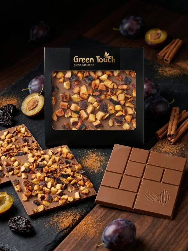 CZEKOLADA MLECZNA ŚLIWKA LIOFILIZOWANA I CYNAMON 85 g KRAFT Green Touch  (1).webp