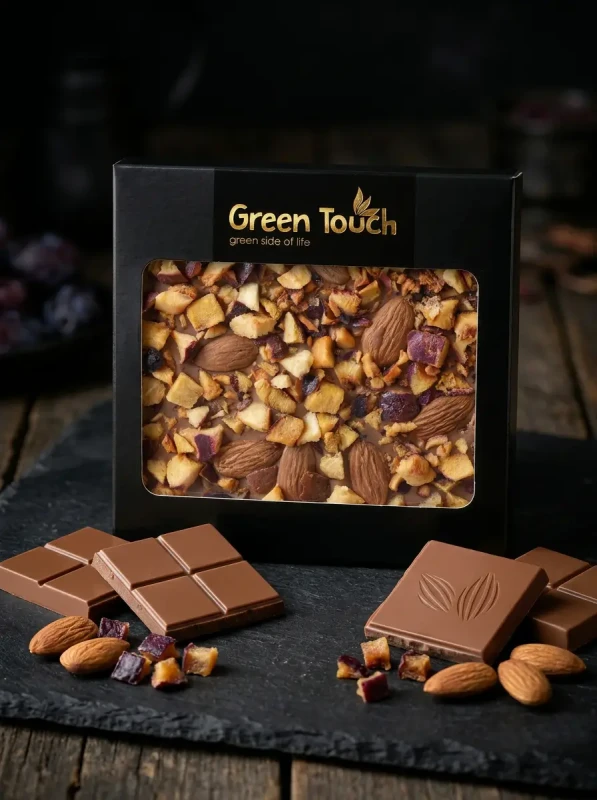 CZEKOLADA MLECZNA ŚLIWKA LIOFILIZOWANA I MIGDAŁY 85 g KRAFT Green Touch  (1).webp