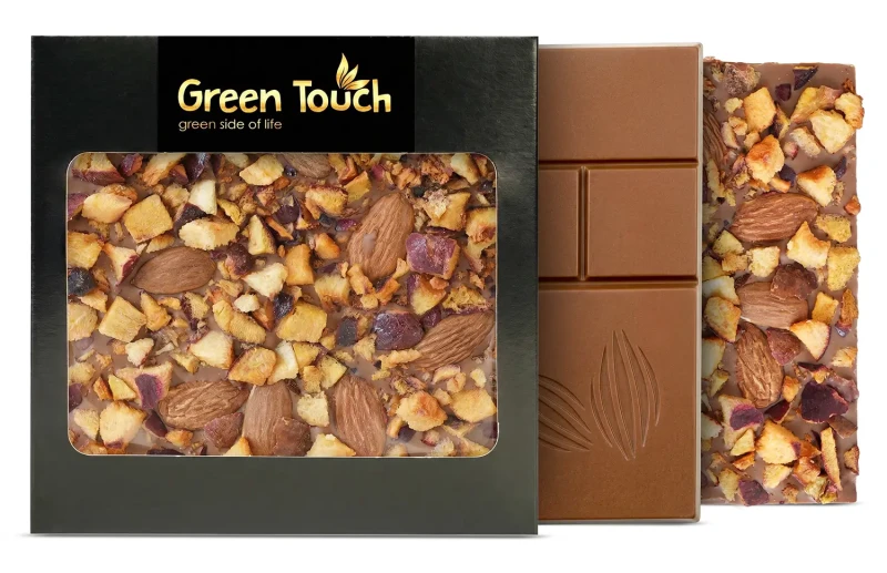 CZEKOLADA MLECZNA ŚLIWKA LIOFILIZOWANA I MIGDAŁY 85 g KRAFT Green Touch  (3).webp